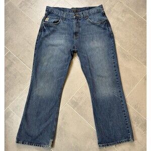 Cinch Carter Jeans Mens 36x30 Blue Denim Relaxed Boot Cut Western